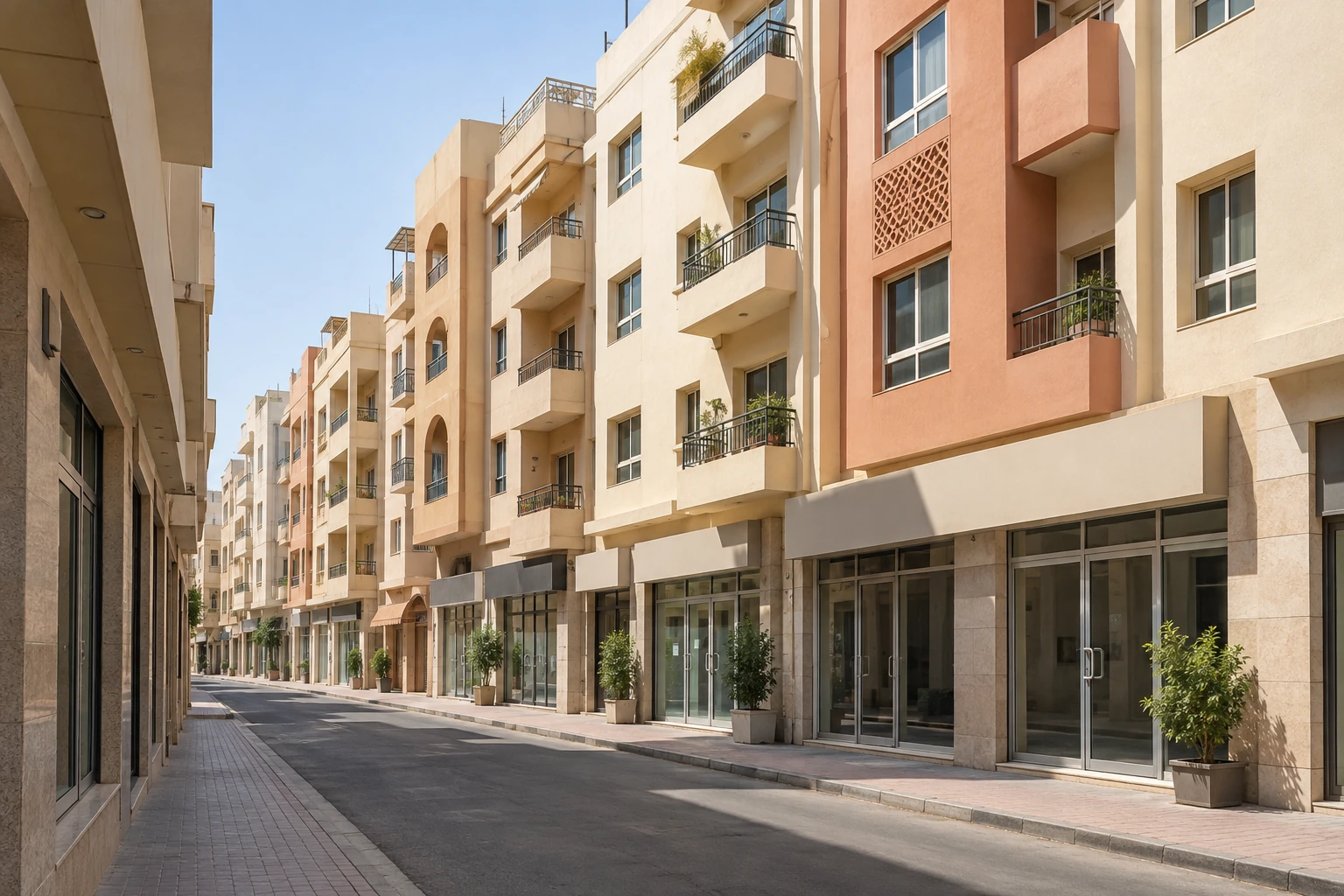 Illustrative residential and commercial street for property in Al Sabkha